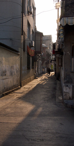 Walk through old city street in Shanghai