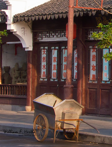 Walk through old city street in Shanghai