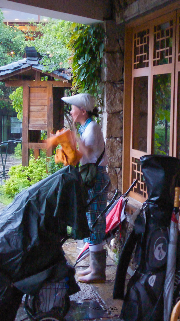 Caddie waiting to play