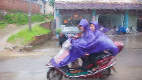 Driving through Guilin in the Rain