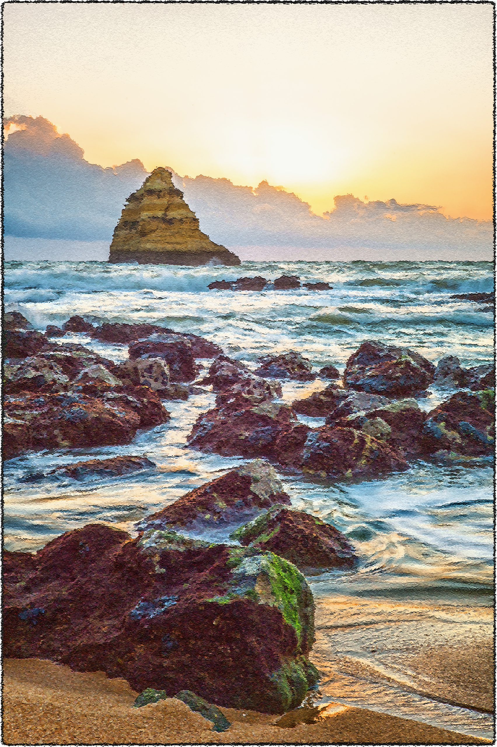 Sunrise on the beach at Lagos