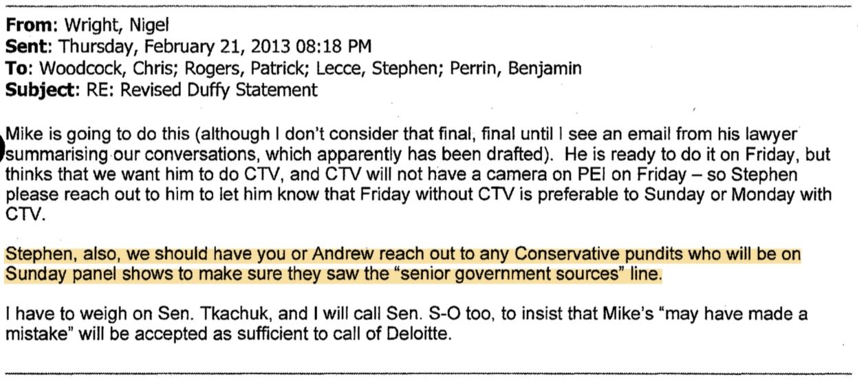 Source: Exhibit 43 A&B: emails from Nigel Wright Volumes 1 & 2, page 112